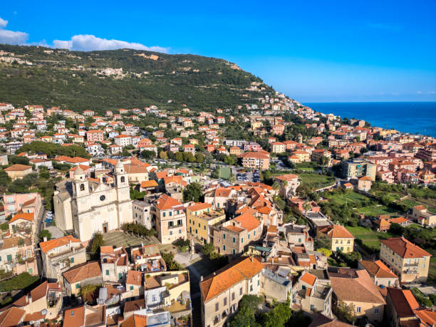 istock Borgio Verezzi, Italian town from drone 2202930178