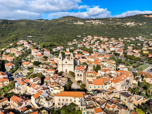 istock Borgio Verezzi, Italian town from drone 2202930182
