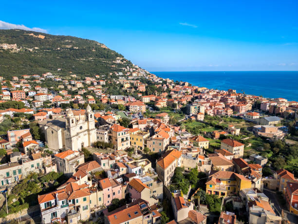 Borgio Verezzi, Italian town from drone