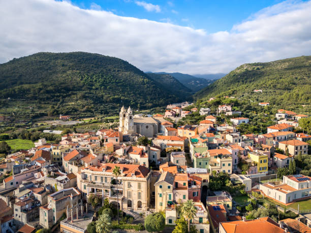 istock Borgio Verezzi, Italian town from drone 2202930768