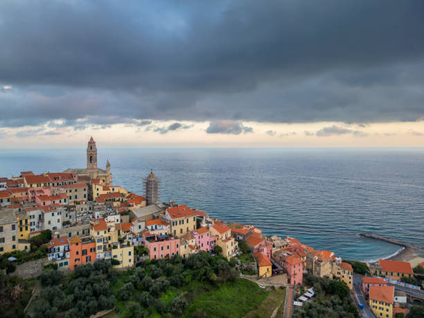 istock Cervo, Italian town from drone 2202930860