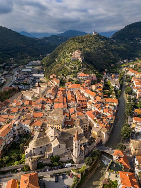 istock Finalborgo, Italian town from drone 2202931486