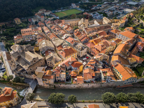 istock Finalborgo, Italian town from drone 2202931499