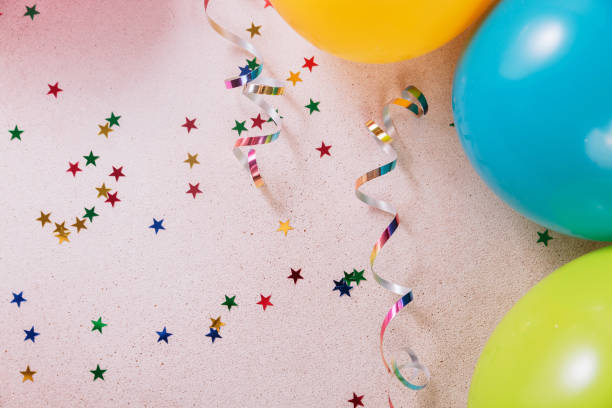 istock Vibrant Event Background with Balloons and Confetti 2202933845