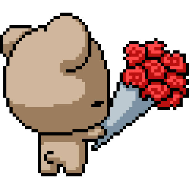 istock pixel art of sweet romantic bear rose 2202950828