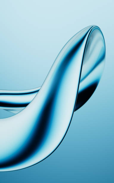 istock Abstract blue gradient glass background with smooth transitions of color, 3d rendering. 2202953513