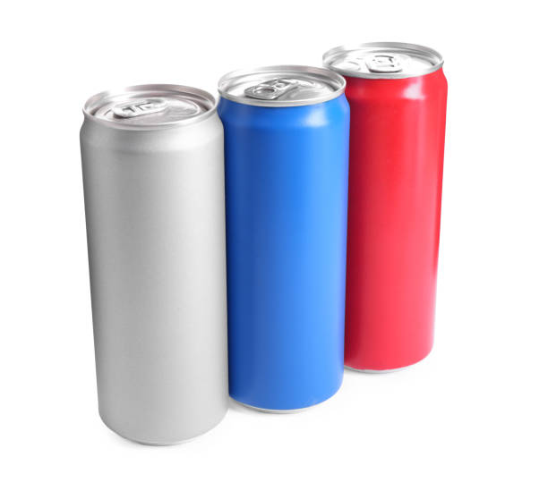 istock Energy drinks in aluminum cans on white background 2202966672