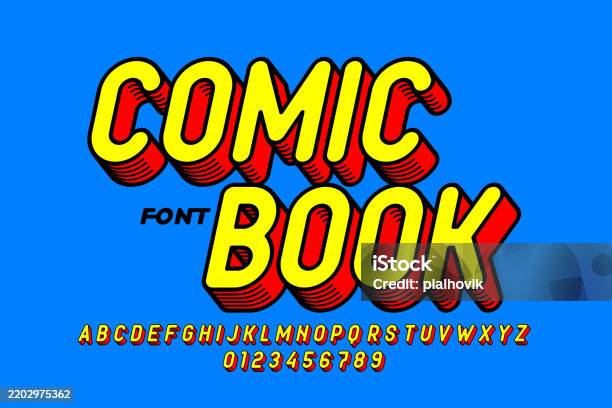 Comic Design Lettering Comic Book Style Font Design Alphabet Letters And Numbers Vector ...