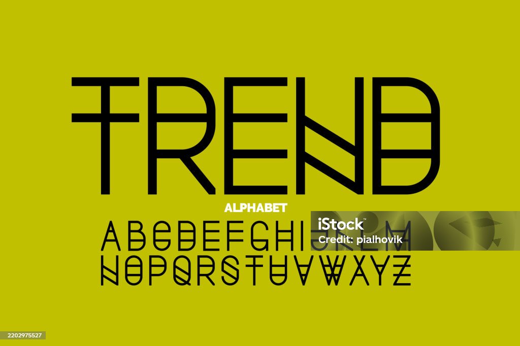 Trending Letters Trend Modern Font Design Alphabet Letters And Numbers Vector ...