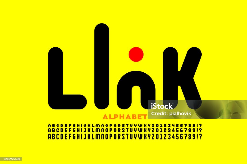 Linked Letters Linked Letters Font Design Alphabet Letters And Numbers Vector ...