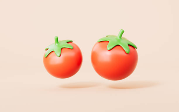 istock 3d rendering cartoon tomatos in yellow background 2202978996