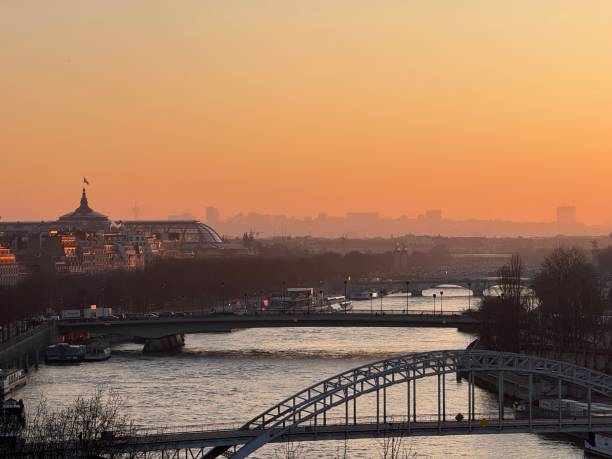 istock Sunrise over the Seine and Grand Palais 2202979196