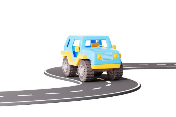 3d rendering travel off-road vehicle and road