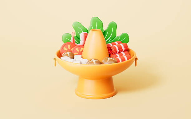 istock 3d rendering hot pot food in yellow background 2202982759