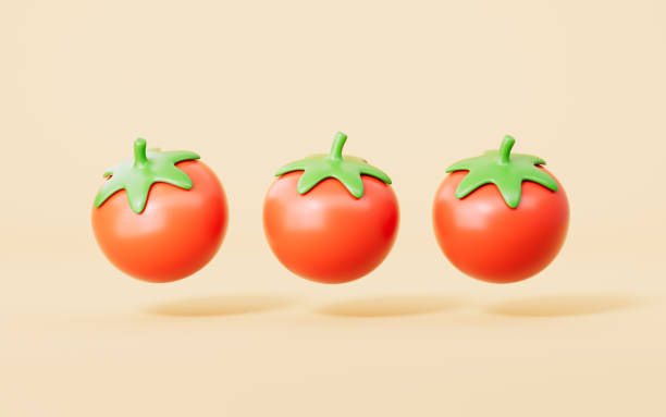 istock 3d rendering cartoon tomatos in yellow background 2202983217