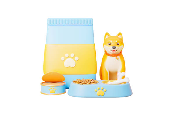 istock 3d rendering cartoon pet food and dog 2202983421