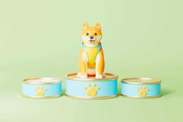 istock 3d rendering pet dog and pet food 2202983903