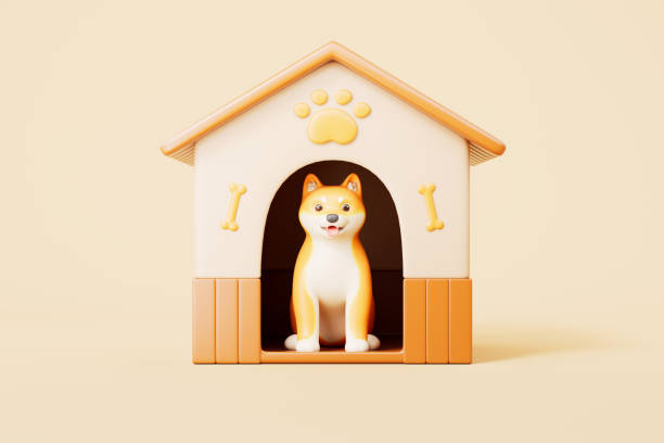 istock 3d rendering pet dog and dog house 2202984584