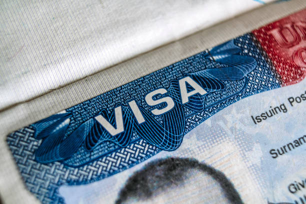 istock Visa USA in Foreign Passport for Tourism 2202988536