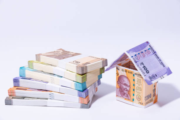 Indian currency notes stock photo