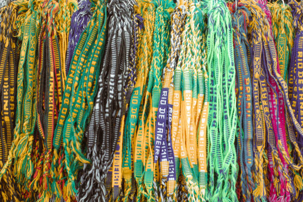 Brazilian bracelet sales stand on Copacabana beach