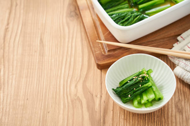 istock Blanched Komatsuna - Traditional Japanese Side Dish 2202999839