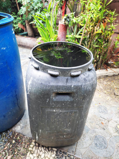 istock Outdoor Water Storage Barrel with Rainwater Collection 2203000379