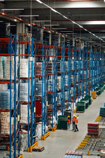 istock Warehouse workers checking goods inventory and discussing logistics operations 2203001428