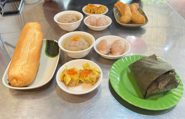 istock Cambodian-style breakfast set with both steamed and fried dishes 2203009428