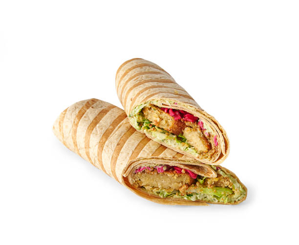 istock Chicken and meat wrap isolated white background. 2203010822