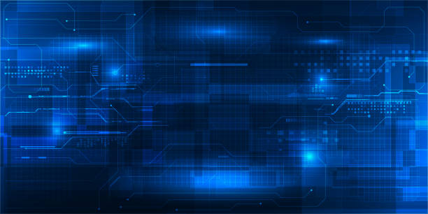 istock Vector illustrations of futuristic digital technology and digital communications for hi-tech advertising and game artwork. 2203013815