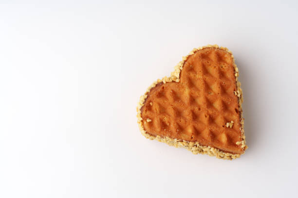 Heart shaped cookies with strawberry jam on the plate, Valentine's Day concept