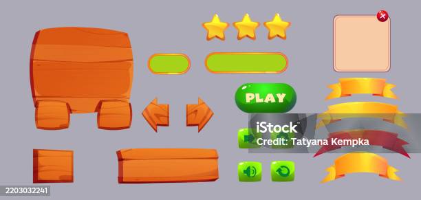 Menu Panel Texture Game Interface Menu Design With Wooden Texture Interaction Panels And ...