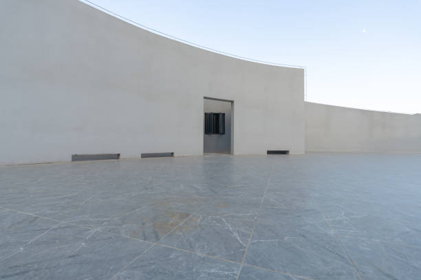 istock Modern minimalist architecture with open doorway 2203034016