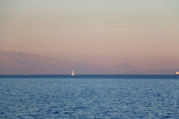 Sailing boat and beautiful Adriatic sea landscape in Croatia.