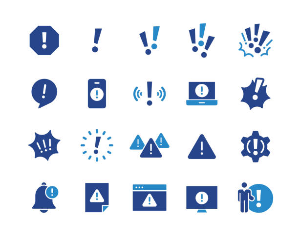 illustrazioni stock, clip art, cartoni animati e icone di tendenza di icone avvertenze - serie grafica classica - urgenza