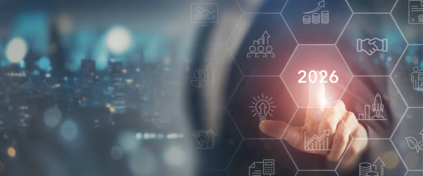 istock Collaboration, ecosystem business, growth strategy for 2026. Touching glowing 