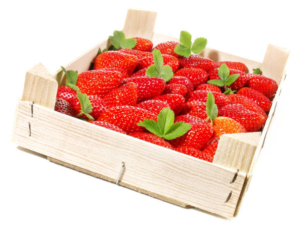 istock Strawberries in a Box on white Background 2203049956