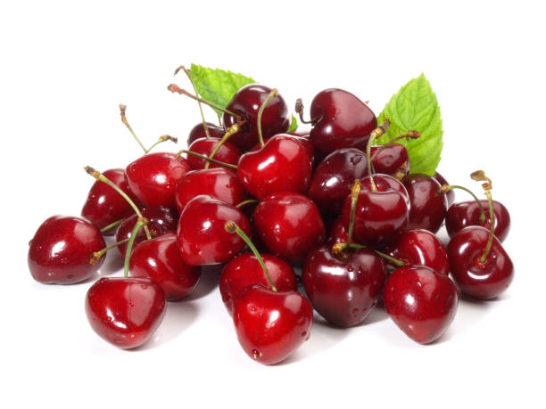 istock Sweet Cherries on white Background 2203050030