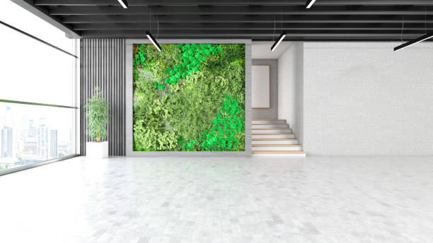 istock Empty Modern Office with a Vertical Garden on the Wall 2203054514