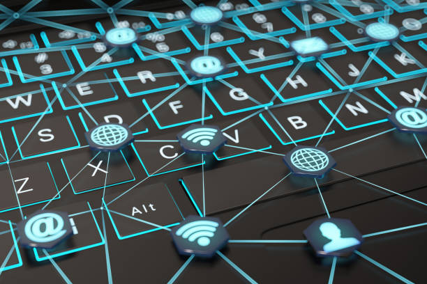 istock Hyper-connected Society by Connecting People Icons on Modern Laptop 2203062963