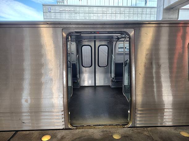 istock the door of an empty subway car standing at a stop is open 2203063722