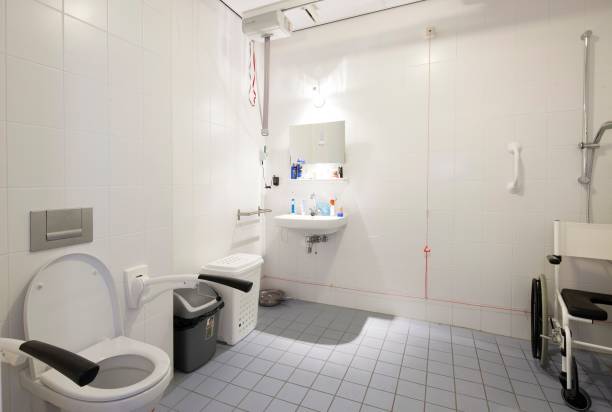 istock Toilet for handicapted persons. Adapted bathroom. 2203064022