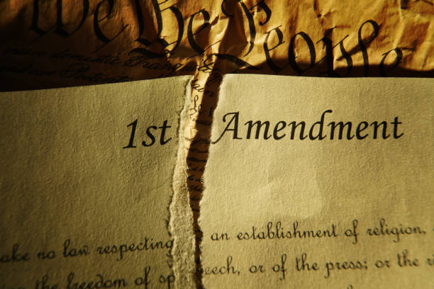 istock The First Amendment ripped in half and the US Constitution 2203071148