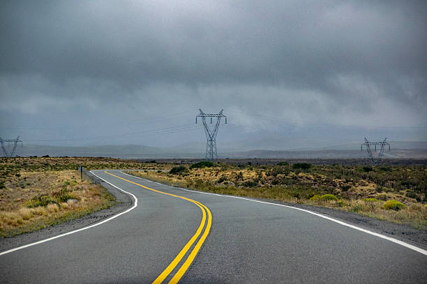 istock Empty highway crossing steepe landscape, chubut, argentina 2203071339