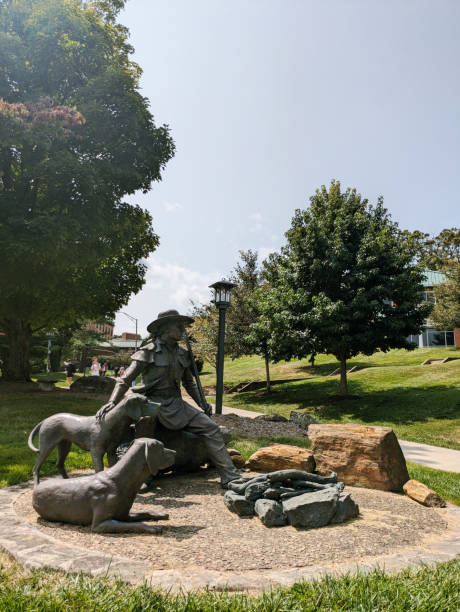Boone, NC - USA - 09-09-2024: Daniel Boone statue on the campus of Appalachian State University