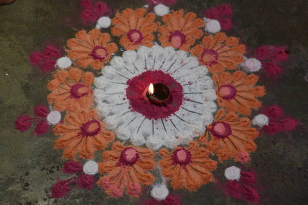 istock Beautiful rangoli design in vibrant colors. 2203075882