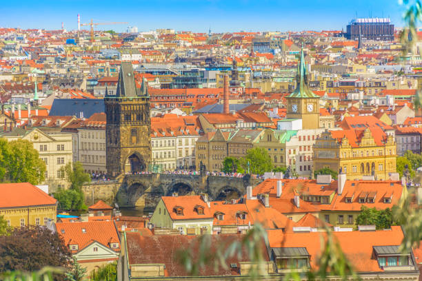 istock Panoramic View from Prague’s Upper Town to Charles Bridge and City Center 2203081564