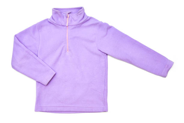 istock Lilac fleece sweatshirt on a white background. Comfortable warm clothes 2203084597