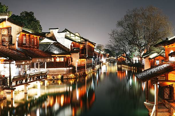 istock Ancient Wuzhen watertown at night 2203092936